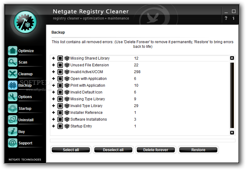 NETGATE Registry Cleaner screenshot #3