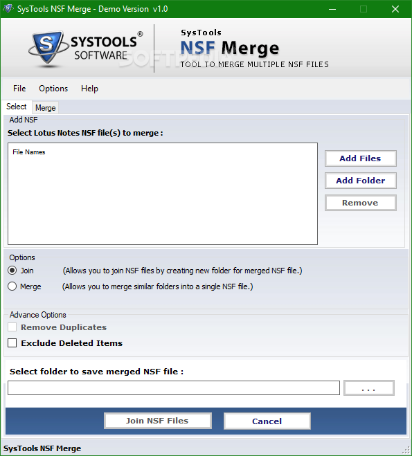 NSF Merge Software screenshot #0