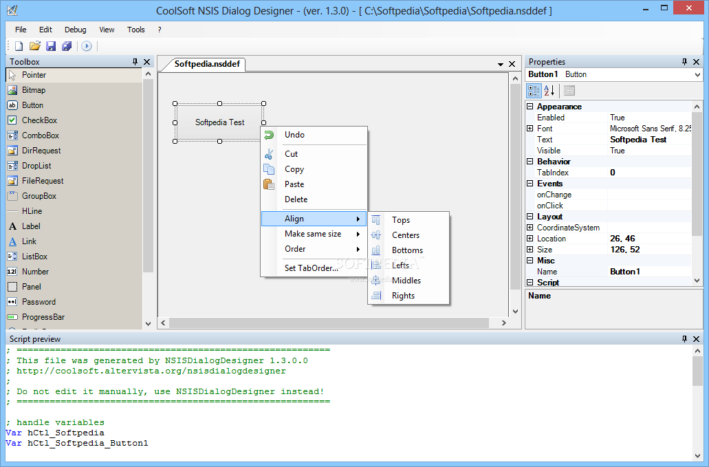 NSIS Dialog Designer screenshot #0