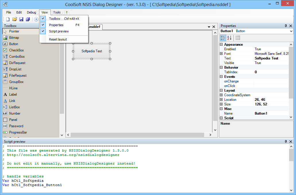 NSIS Dialog Designer screenshot #1