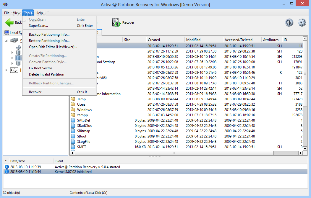 active partition recovery 18 serial