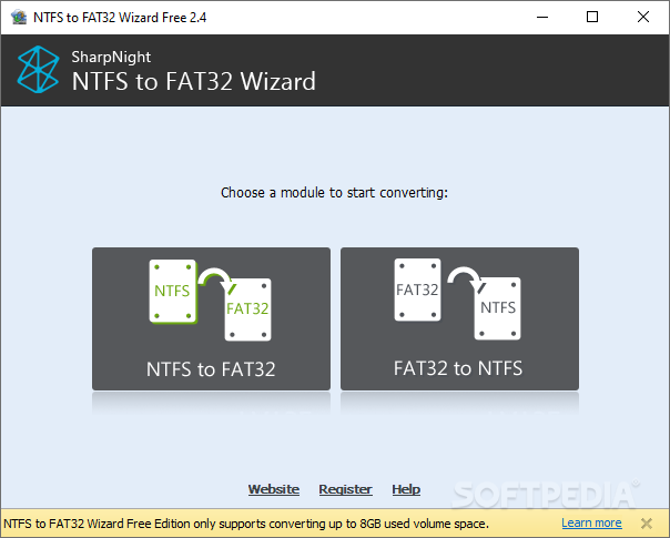 NTFS to FAT32 Wizard Free screenshot #0