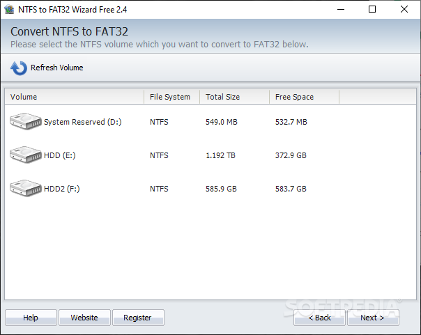 NTFS to FAT32 Wizard Free screenshot #1