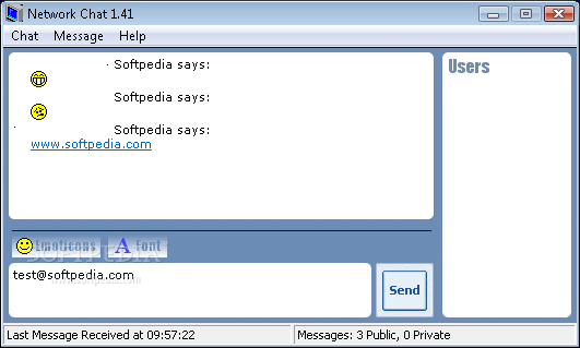 Download Network Chat - An internet-style LAN chat room with emoticons, act...