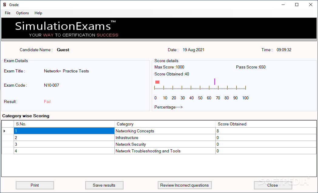 Simulation Exams for Network+ N10-007 (formerly Network+ practice tests) screenshot #4