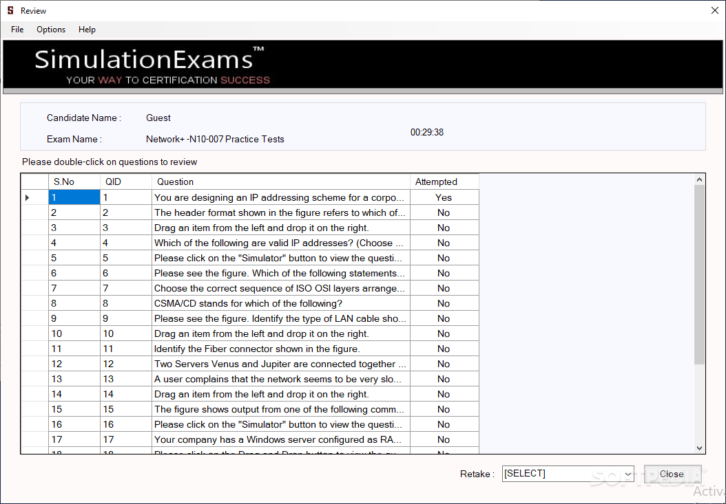 Simulation Exams for Network+ N10-007 (formerly Network+ practice tests) screenshot #3