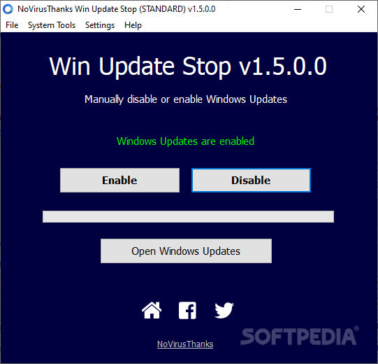 NoVirusThanks Win Update Stop screenshot #0