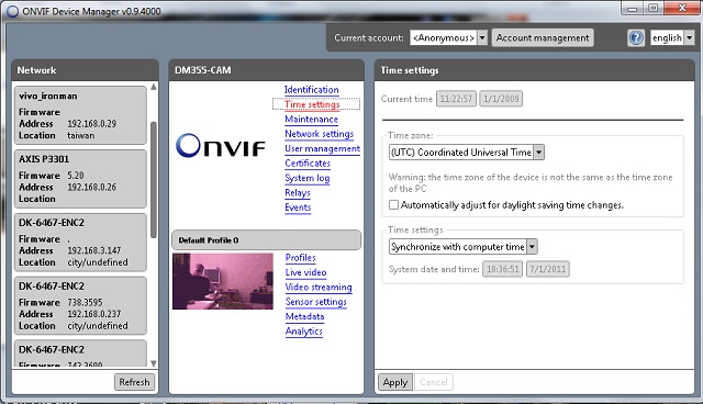 onvif device manager mac