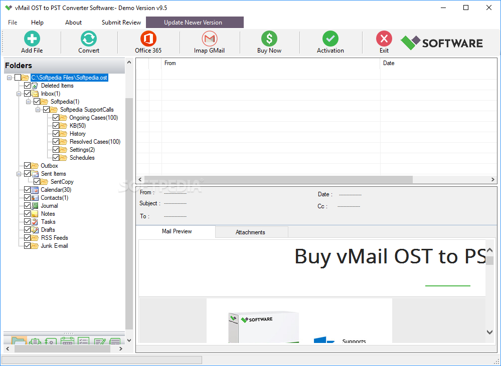 vMail OST to PST Converter screenshot #0