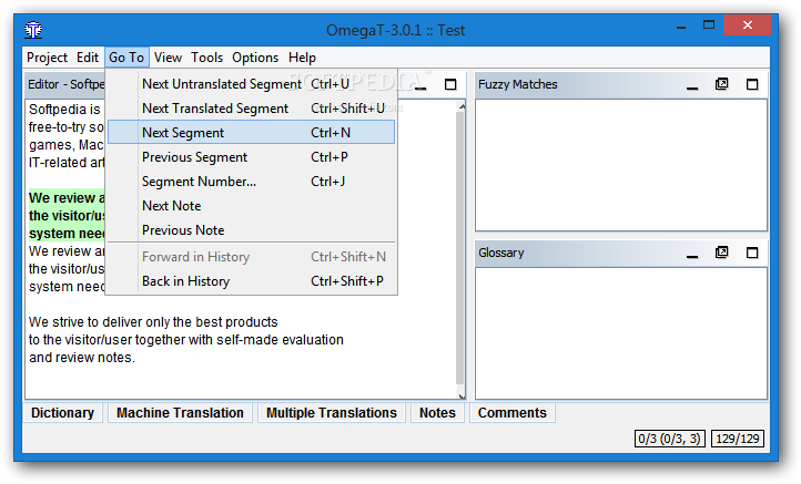 omegat change orientation in omegat editor window