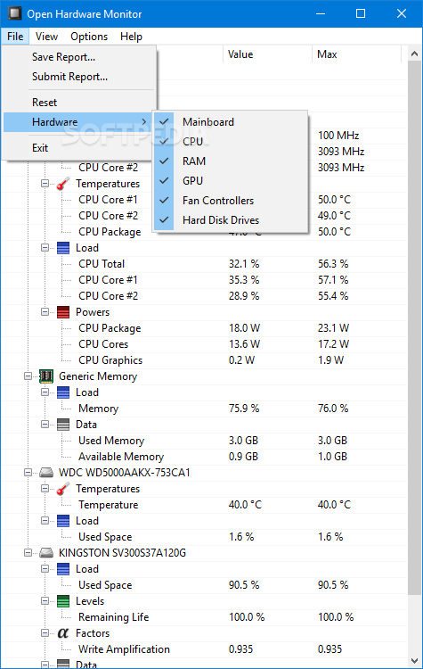 does open hardware monitor slow down pc