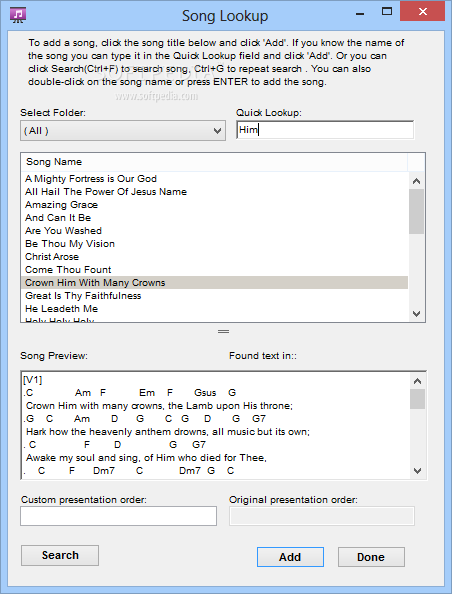 where does opensong save songfiles to