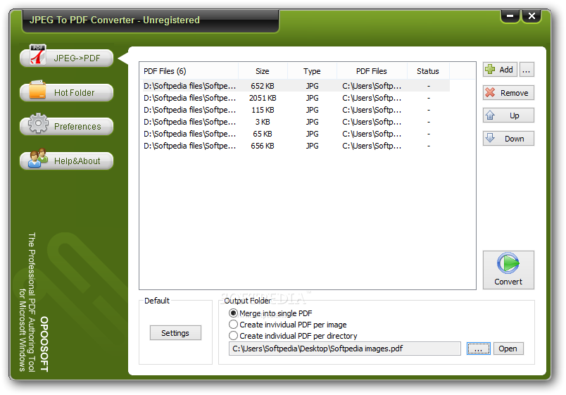 Download OpooSoft JPEG To PDF Converter 6.9.1