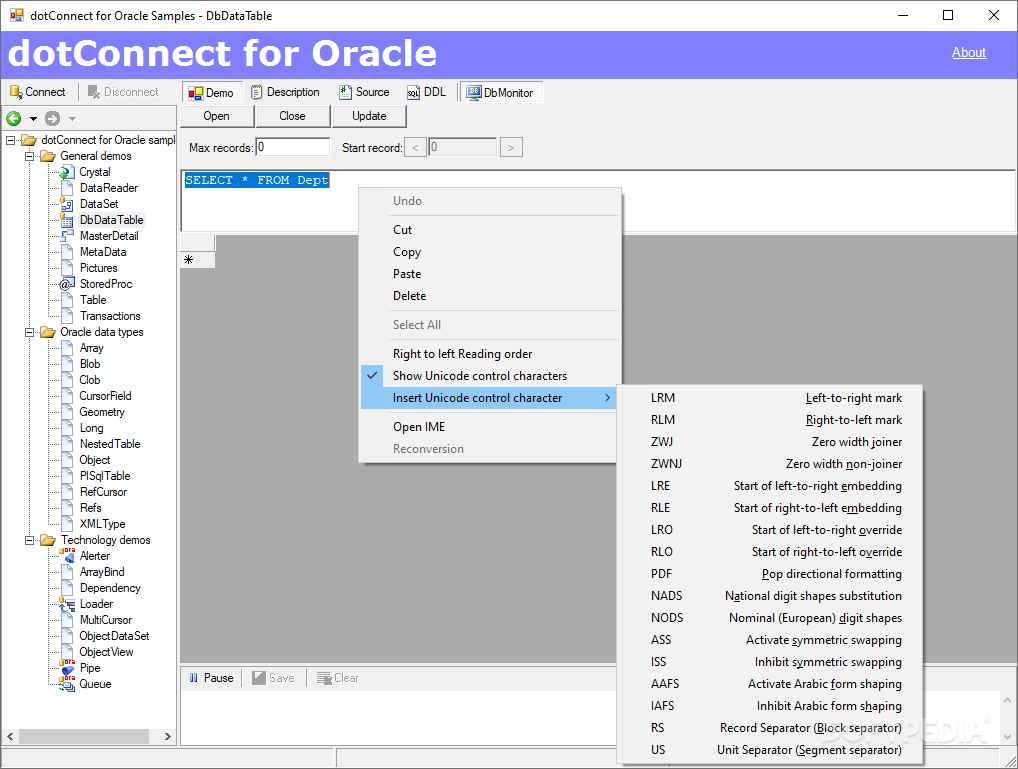dotConnect for Oracle Professional Edition screenshot #1