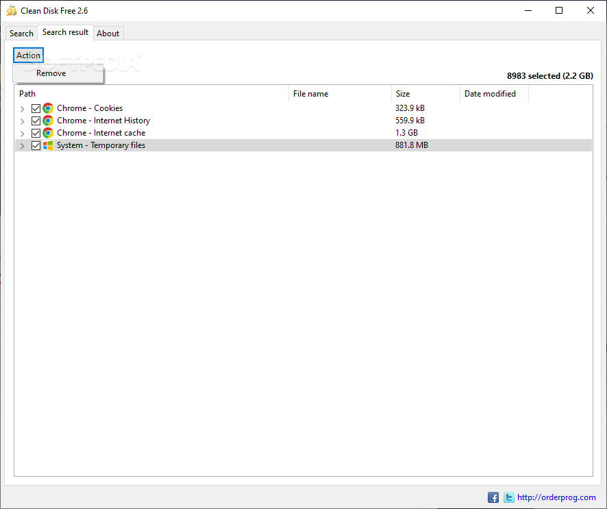 OrderProg Clean Disk screenshot #3