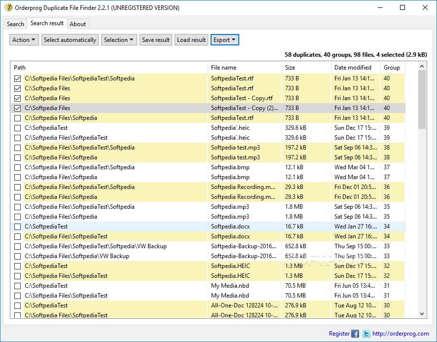 Orderprog Duplicate File Finder screenshot #1