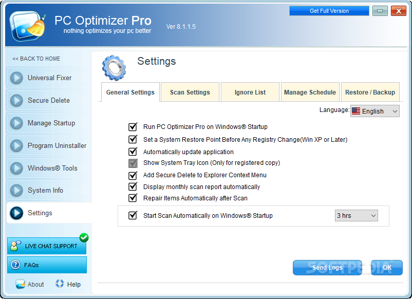 Optimizer 15.4 instal the new version for windows