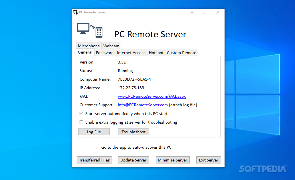 cuero Año Escarpa PC Remote Server (Windows) - Download