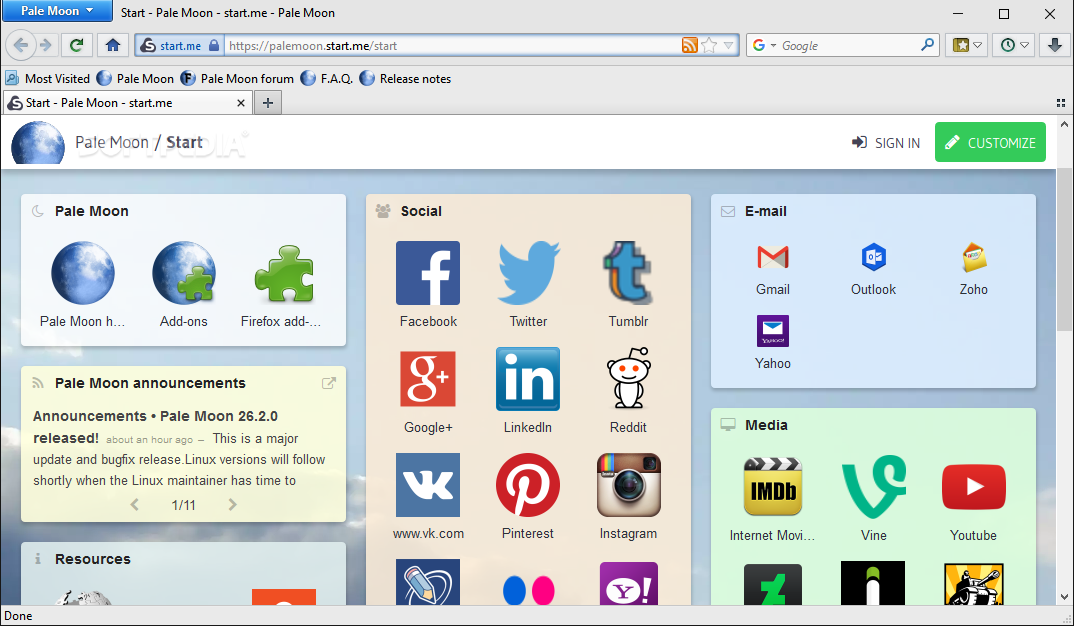 Pale Moon 32.2.1 download the last version for mac