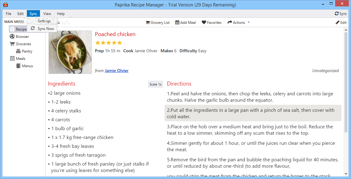 desktop site for paprika recipe manager