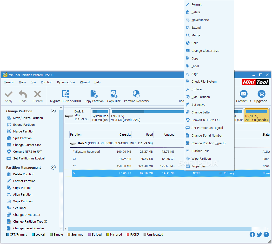 partition wizard minitool version 10