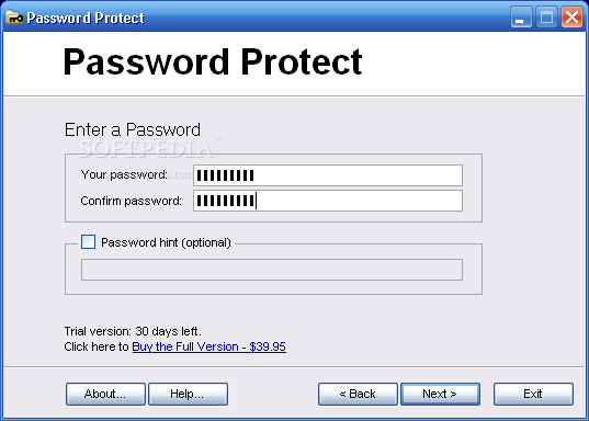 winzip password protect