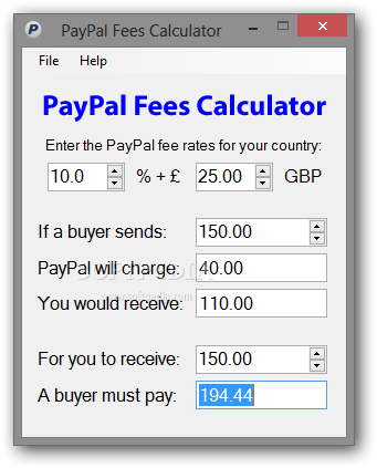 paypal friends and family fee calculator