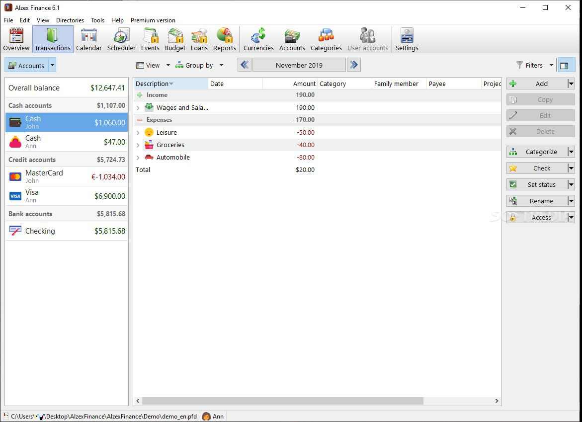 Portable Alzex Finance screenshot #1