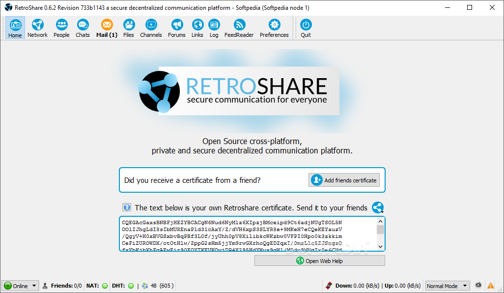 download the new version for android RetroShare 0.6.7