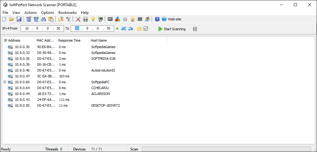 Portable SoftPerfect Network Scanner screenshot #0