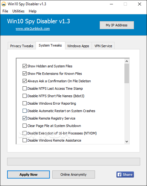 Portable Win10 Spy Disabler screenshot #1