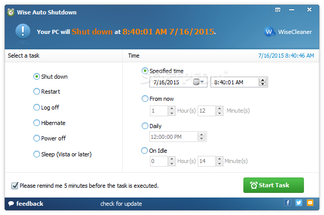 Wise Auto Shutdown 2.0.3.104 download the new version for apple
