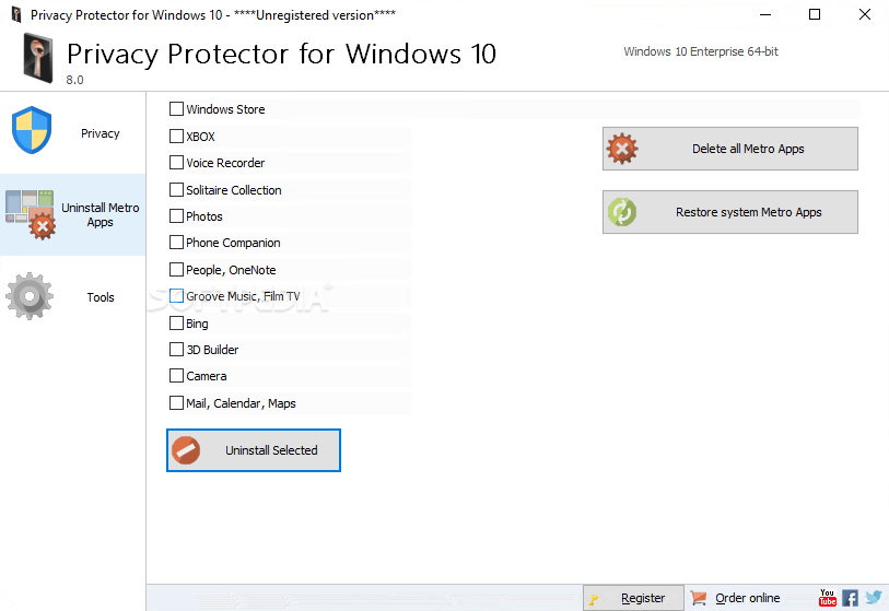 Privacy Protector for Windows 10 screenshot #1