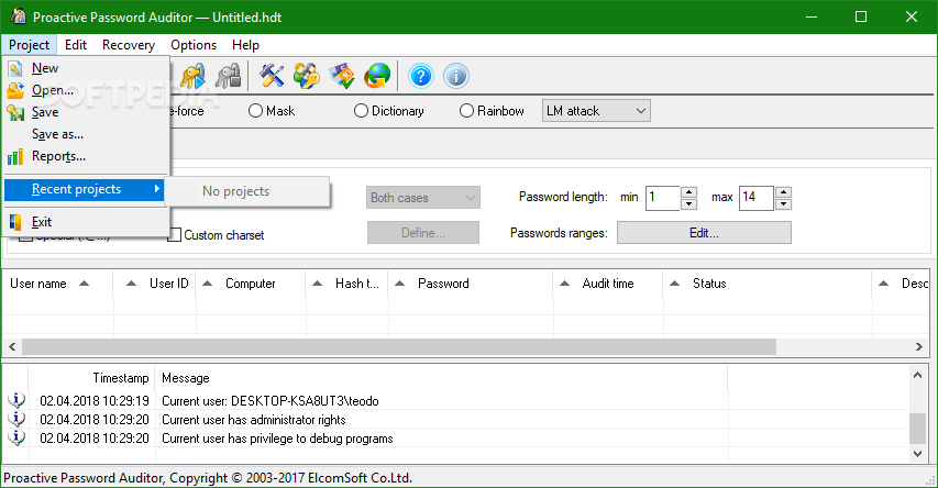 Proactive Password Auditor screenshot #2