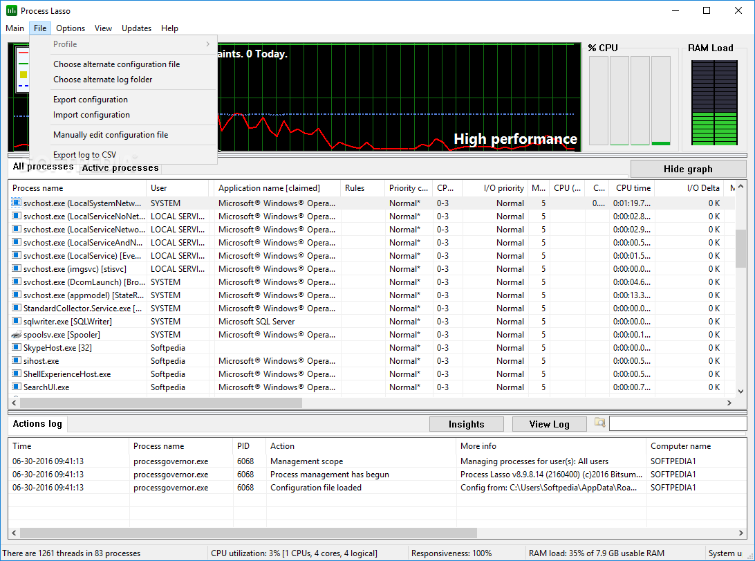 Process Lasso Server screenshot #4