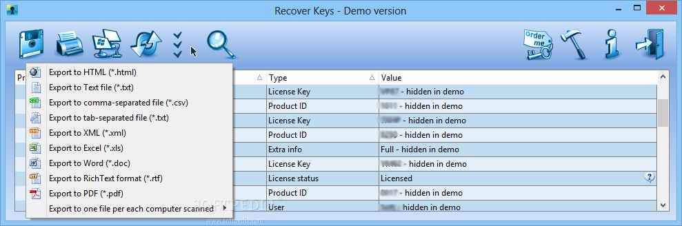 recover keys download