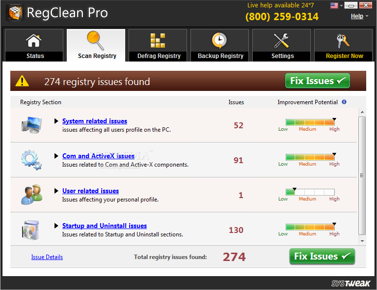 RegClean Pro screenshot #1