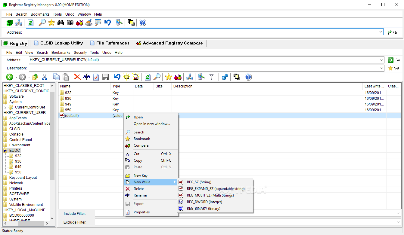 Registrar Registry Manager Home Edition screenshot #0