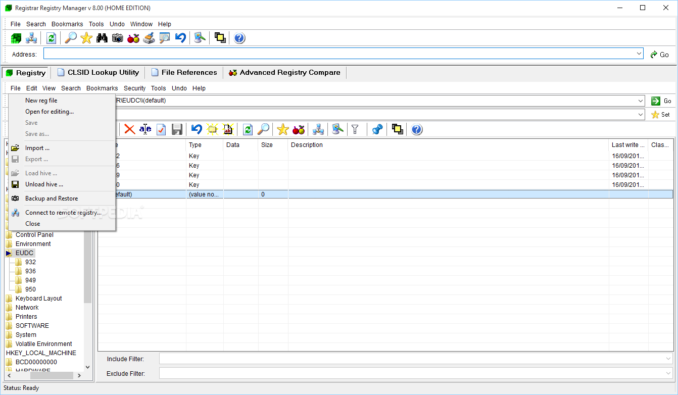 Registrar Registry Manager Home Edition screenshot #1