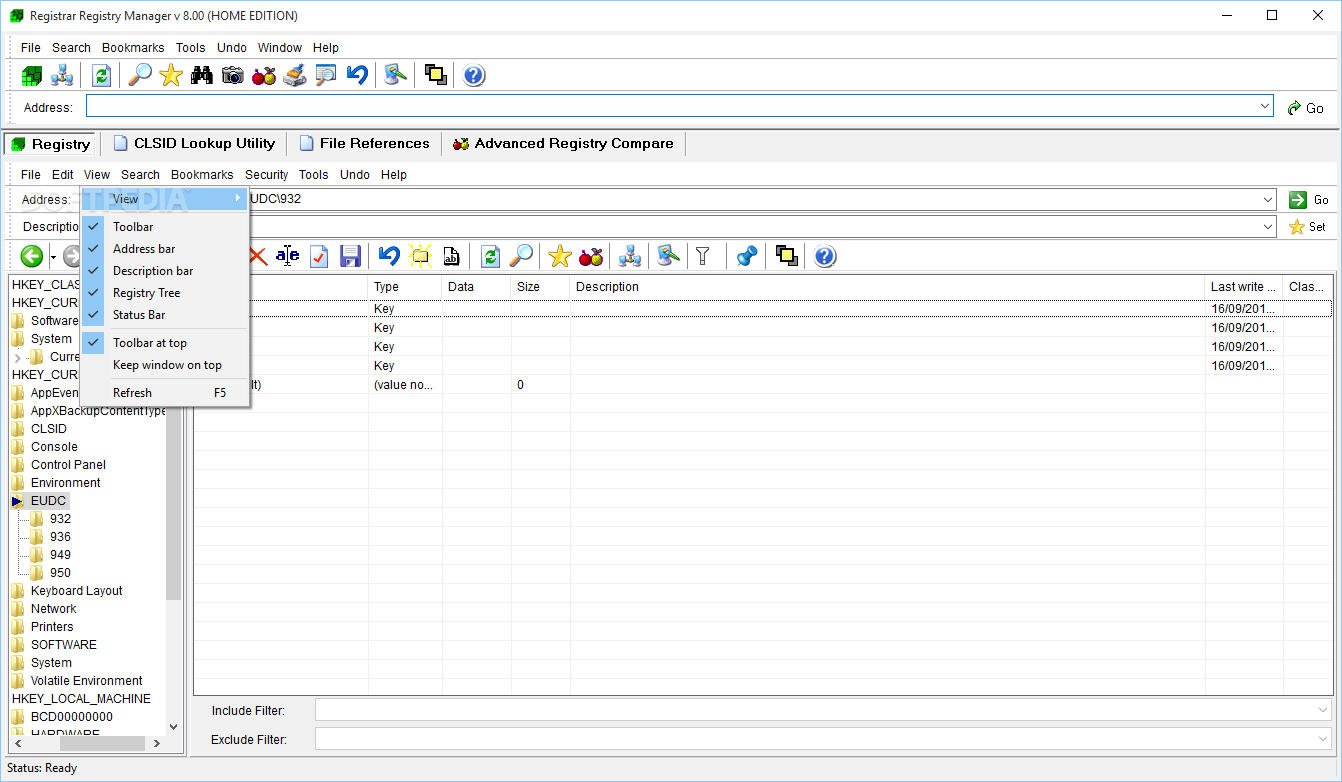 Registrar Registry Manager Home Edition screenshot #3