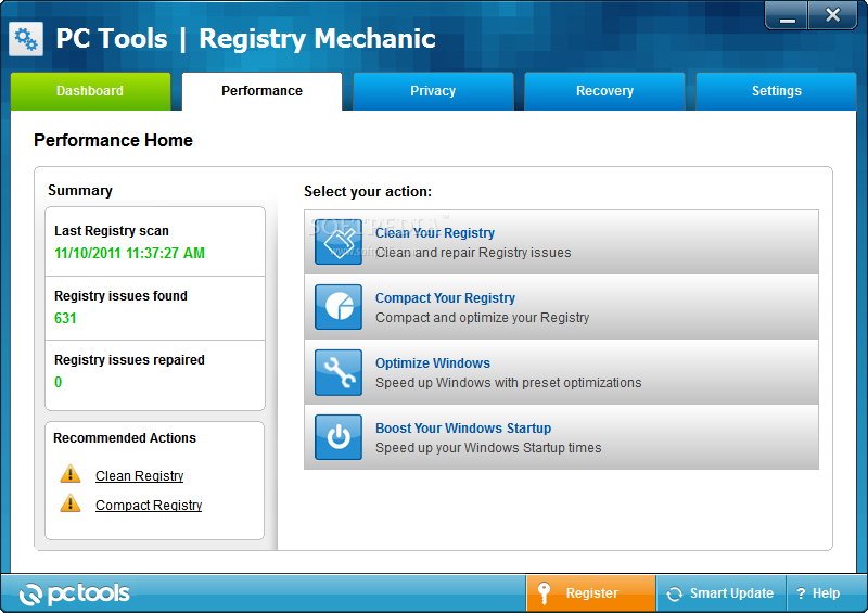 pc tools registry mechanic not working