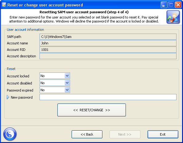 systemrescuecd reset windows password