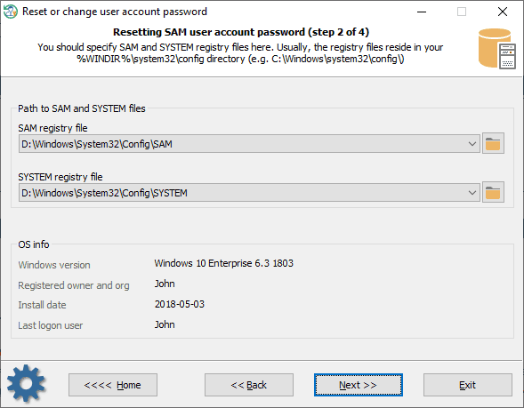 Reset Windows Password screenshot #1