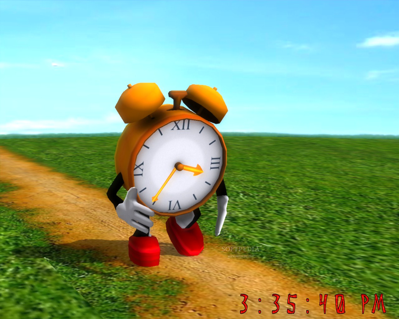 Download Running Clock 3D Screensaver 