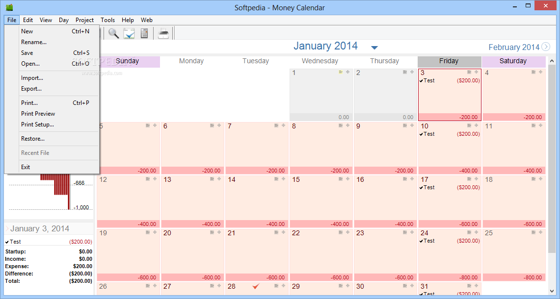 budget calendar for windows 10