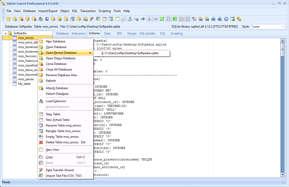 SQLite Expert Professional 5.4.62.606 for windows download free