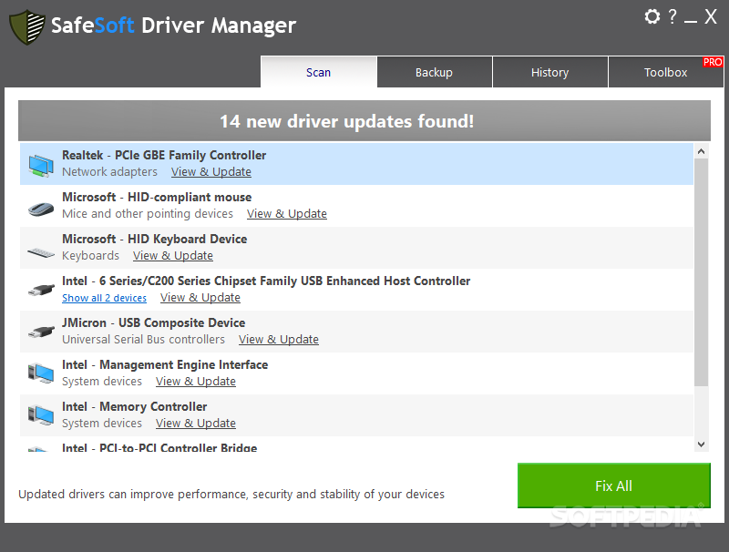SafeSoft Driver Manager screenshot #1