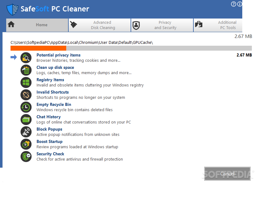 SafeSoft PC Cleaner screenshot #1