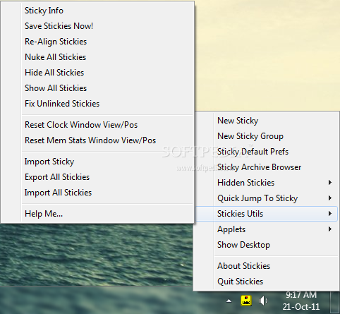 desktop stickies windows 7
