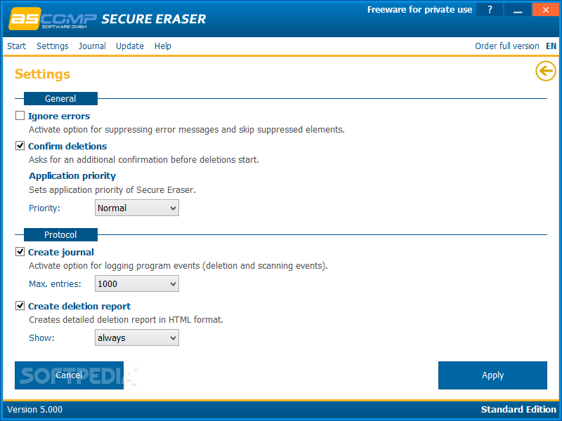 download the new version for ipod ASCOMP Secure Eraser Professional 6.002